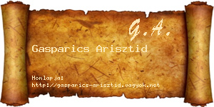 Gasparics Arisztid névjegykártya